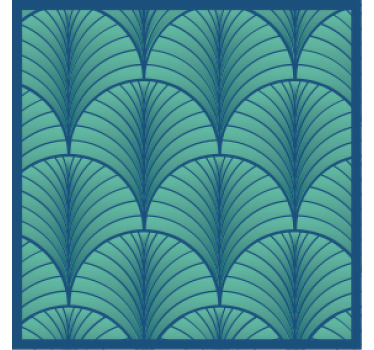 Dessous de verre Art Déco motif vert et bleu - TenStickers