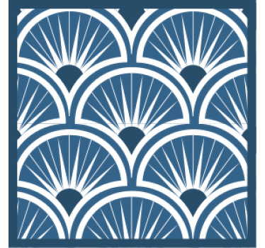 Dessous de verre Art Déco motif bleu et blanc - TenStickers