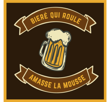 Dessous de verre bière qui roule - TenStickers