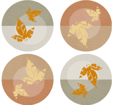 Untersetzer modern blattmuster-overlays - TenStickers