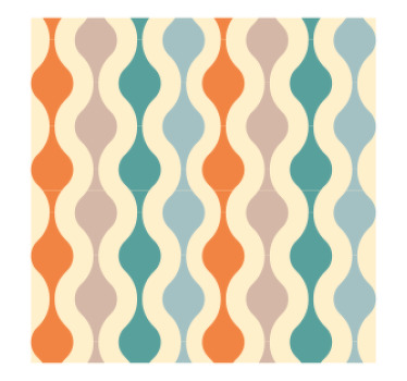 Bølget flerfarvet mønster vintage coaster - TenStickers