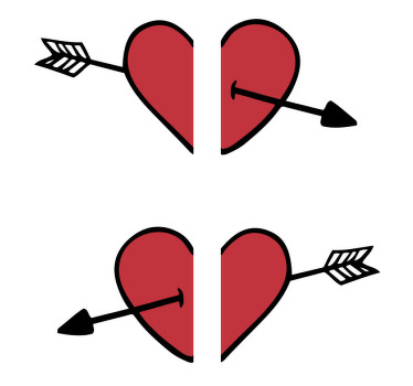 Half heart valentines day wedding coaster - TenStickers