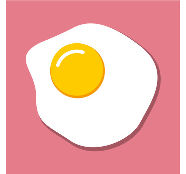 Spiegelei Onderzetter rechthoekig - TenStickers