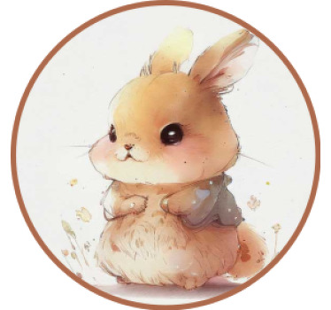 Waterverf konijn Vintage onderzetter - TenStickers