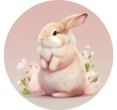 Schattige konijn Vintage onderzetter - TenStickers