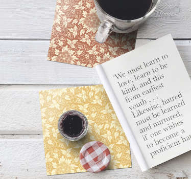 Posavasos vintage con adornos florales - TenVinilo