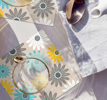 Posavasos de margaritas de colores - TenVinilo