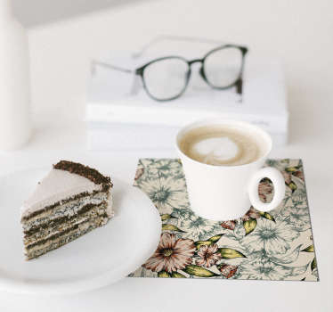 Dessous de verre motif floral vintage - TenStickers