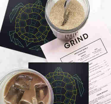 Abstrakti geometrinen kilpikonna lasinalusetti - Tenstickers