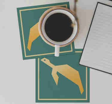 Geometrisk skildpadde coaster sæt - TenStickers