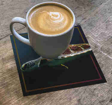 Posavasos negro de animales de tortuga - TenVinilo