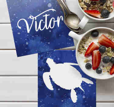 Posavasos de galaxia de tortuga con nombre - TenVinilo