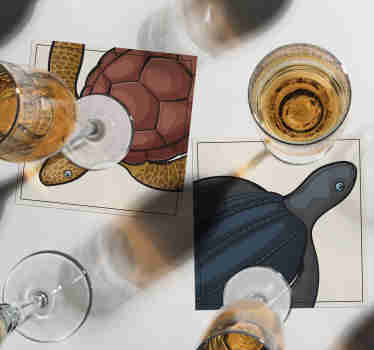 Skildpadder dyr fliser coaster sæt - TenStickers