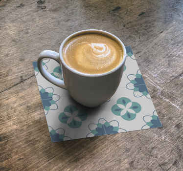 Blue patterned tile coasters - TenStickers