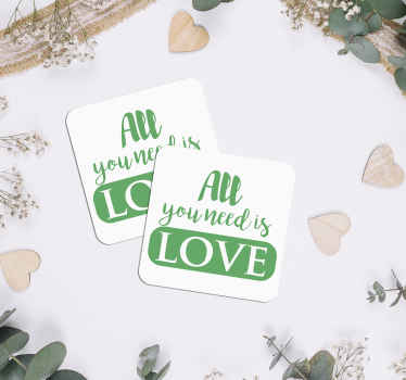All you need is love wedding coaster - TenStickers