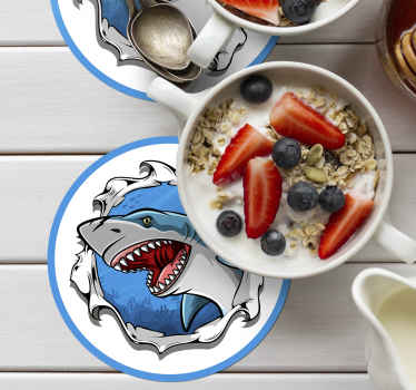 Posavasos friki de tiburones 3D - TenVinilo