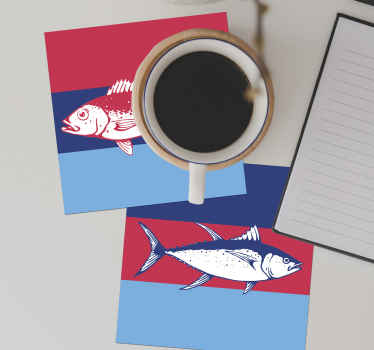 Sous verre illustrations de poissons stylisés - TenStickers