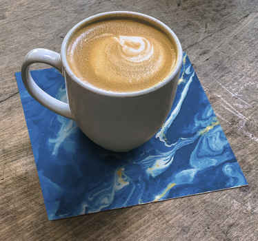 Mavi suluboya efekti modern bardak altlığı - TenStickers