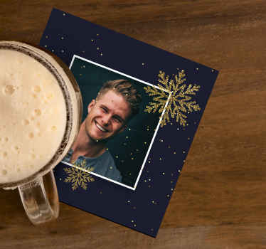 Weihnachtsrahmen mit Foto benutzerdefinierte Untersetzer - TenStickers