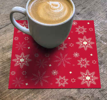 Snowflakes pattern drink coaster - TenStickers