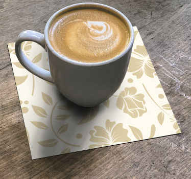 Bases para copos Vintage de flores ornamentais - TenStickers