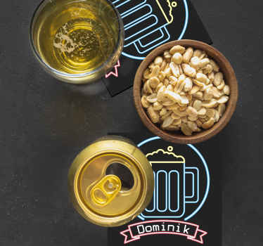 Untersetzer Bier Neonbier mit Namen - TenStickers
