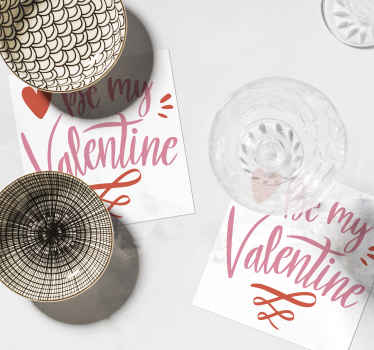 Valentine hjerte grafik tekst coaster - TenStickers