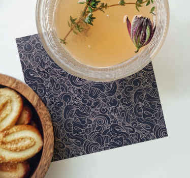 Abstract paisley drink coaster - TenStickers