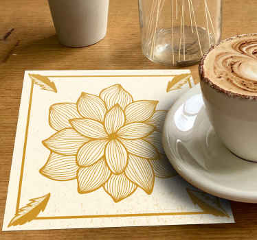 Kaunis suuri kukka paisley juoma lasinalunen - Tenstickers