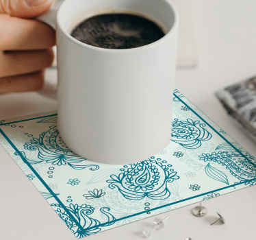 Blomster paisley drink coaster - TenStickers