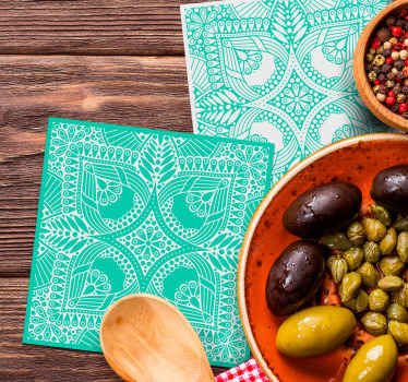 Ihana turkoosi paisley kuvio moderni lasinalunen - Tenstickers