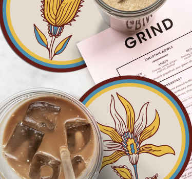 Dessous de verre rond Fleurs paisley - TenStickers