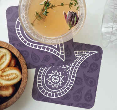 Retro paisley drink coaster - TenStickers