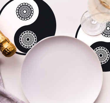 Bases para copos de paisley Ying yang paisley - TenStickers