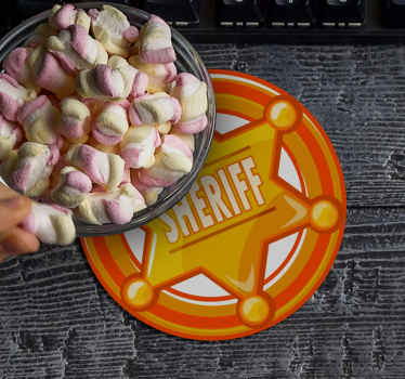 Posavasos redondo estrella sheriff con nombre - TenVinilo