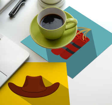 Cowboy fliser drikke coaster - TenStickers