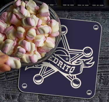 Posavasos  negro estrella sheriff con nombre - TenVinilo