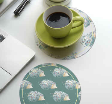 Porcupine kunst drink coaster - TenStickers