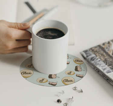 Piggsvin med ballon og navnebaner - Tenstickers