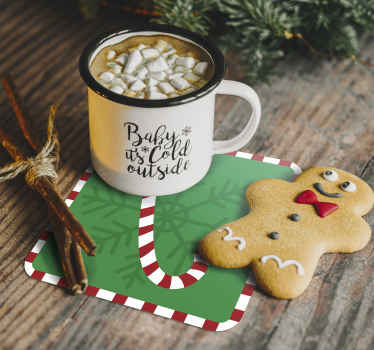 Posavasos navideños dulce de bastón - TenVinilo