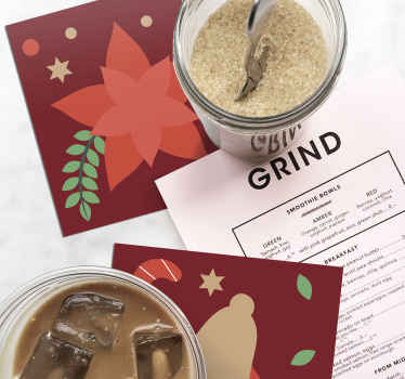 Posavasos navideño patrón de dulces navidad - TenVinilo