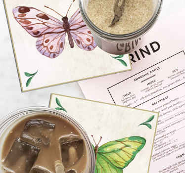 dessous de verre vintage Tuiles de papillons - TenStickers