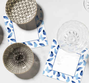 Posavasos original mariposas azules volando - TenVinilo