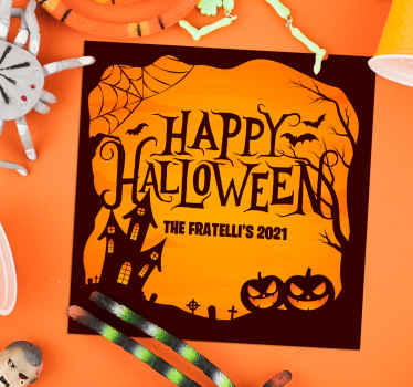Personlig glad halloween-dalbana - Tenstickers