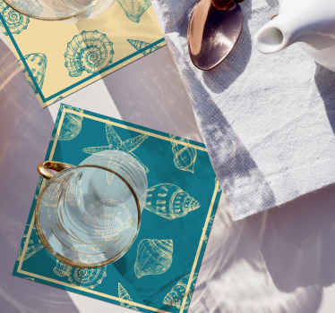 Hånd tegne muslingeskaller og søstjerner muslingeskaller - TenStickers