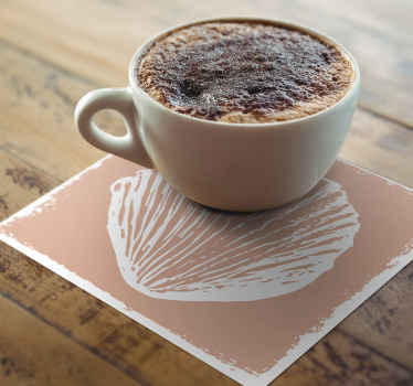 Posavasos de concha retro color beige - TenVinilo