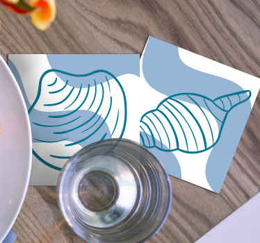 贝壳图案贝壳杯垫 - TenStickers