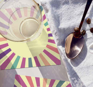 Podmetači za geometrijsko sunce 70-ih - TenStickers