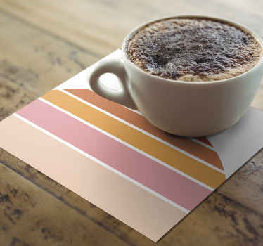 70年代的太阳条纹70年代的杯垫 - TenStickers