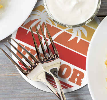 Retro Sunset with your name 70s coasters - TenStickers